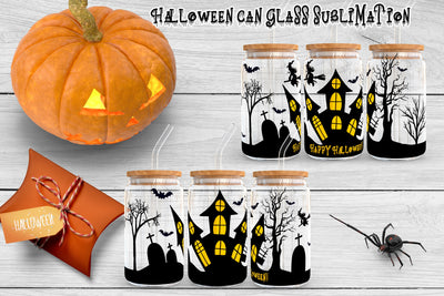 Halloween libbey can glass | Halloween sublimation Sublimation Svetana Studio 
