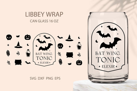 Halloween libbey can glass SVG KMarinaDesign 