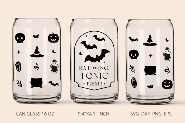 Halloween libbey can glass SVG KMarinaDesign 