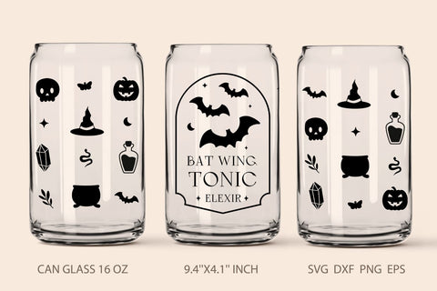 Halloween libbey can glass SVG KMarinaDesign 