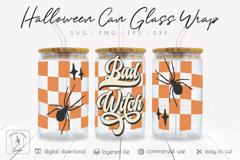 Halloween Libbey Can Glass SVG Witch Beer Can Glass SVG SVG OrangeBrushStudio 