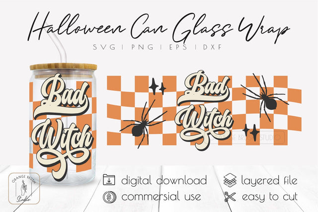 Halloween Libbey Can Glass SVG Witch Beer Can Glass SVG SVG OrangeBrushStudio 