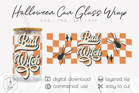 Halloween Libbey Can Glass SVG Witch Beer Can Glass SVG SVG OrangeBrushStudio 