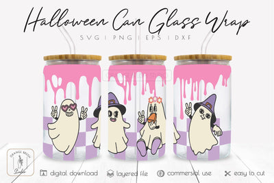 Halloween Libbey Can Glass Wrap Halloween Beer Can Glass SVG SVG OrangeBrushStudio 