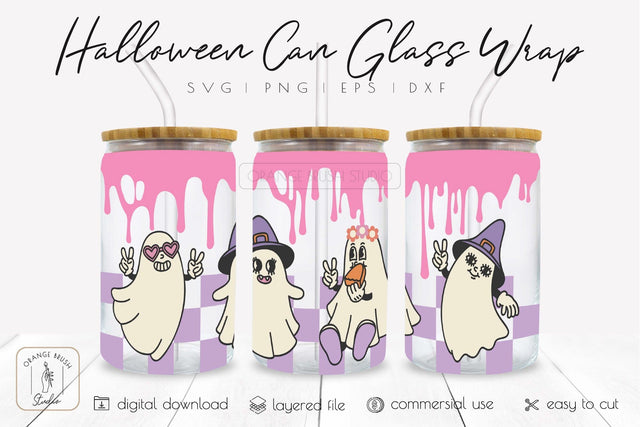Halloween Libbey Can Glass Wrap Halloween Beer Can Glass SVG SVG OrangeBrushStudio 