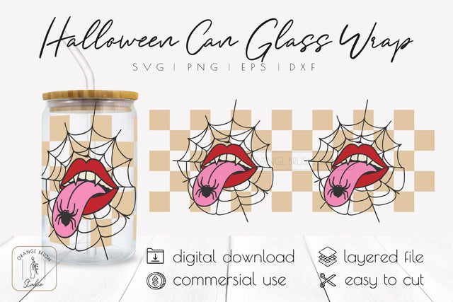 Halloween Libbey Can Glass Wrap |Retro Beer Can Glass SVG SVG OrangeBrushStudio 