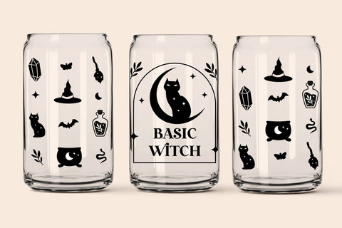 Halloween libbey glass can bundle, can glass wrap SVG KMarinaDesign 
