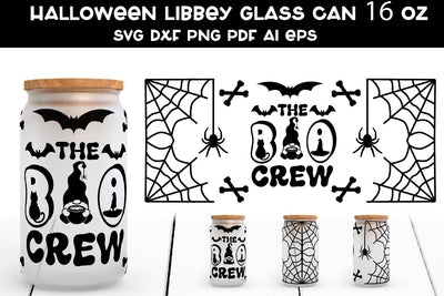 Halloween Libbey Glass Can SVG. Halloween Glass Can Wrap SVG SVG Samaha Design 