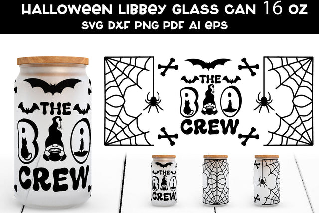 Halloween Libbey Glass Can SVG. Halloween Glass Can Wrap SVG SVG Samaha Design 