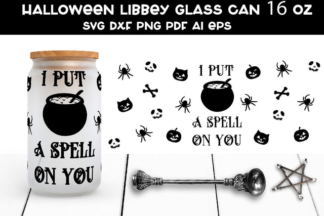 Halloween Libbey Glass Can SVG. Halloween Glass Can Wrap SVG SVG Samaha Design 