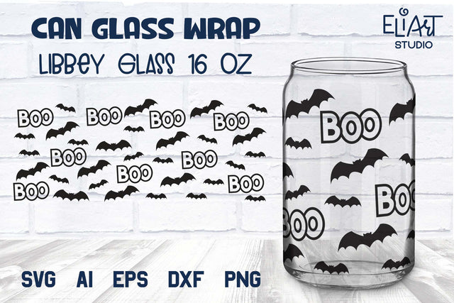 Halloween Libbey Glass Can SVG, Spooky Beer Glass Can Wrap, 16 OZ Libbey Glass Halloween PNG. SVG Elinorka 