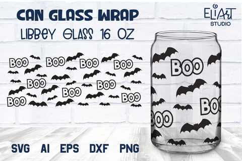 Halloween Libbey Glass Can SVG, Spooky Beer Glass Can Wrap, 16 OZ Libbey Glass Halloween PNG. SVG Elinorka 