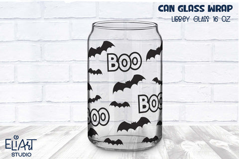 Halloween Libbey Glass Can SVG, Spooky Beer Glass Can Wrap, 16 OZ Libbey Glass Halloween PNG. SVG Elinorka 