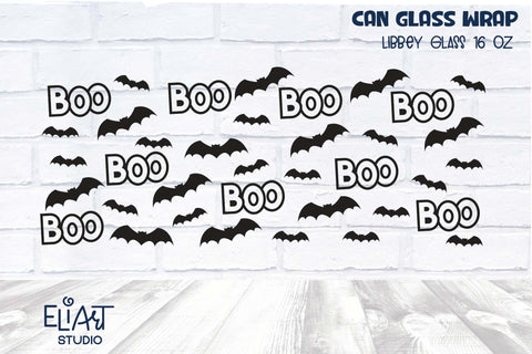 Halloween Libbey Glass Can SVG, Spooky Beer Glass Can Wrap, 16 OZ Libbey Glass Halloween PNG. SVG Elinorka 
