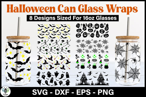 Halloween Libbey Glass Can Wraps SVG Bundle SVG B Renee Design 