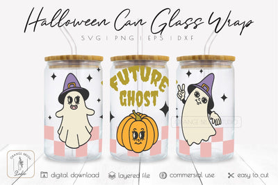 Halloween Libbey Glass SVG Wrap Halloween Glass Can SVG SVG OrangeBrushStudio 