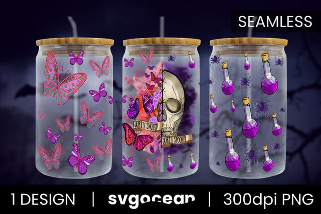 Halloween Libbey Wrap Design | 16 Oz Libbey Glass Sublimation SvgOcean 