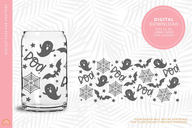 Halloween Libbey Wrap SVG for Libbey Glass Cans HM SVG Pixel Sublimation 