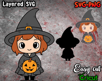 Halloween Little Witch - Layered SVG Files SVG Cozy-Art 