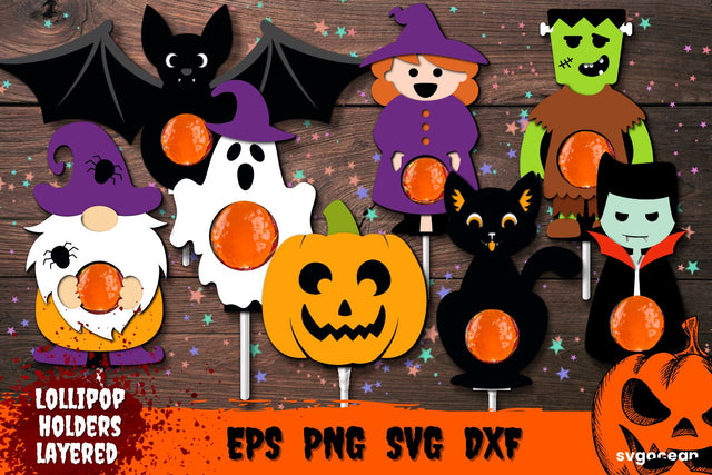 Halloween Lollipop Holders | Candy Holders | Svg Bundle | Cut File SVG SvgOcean 