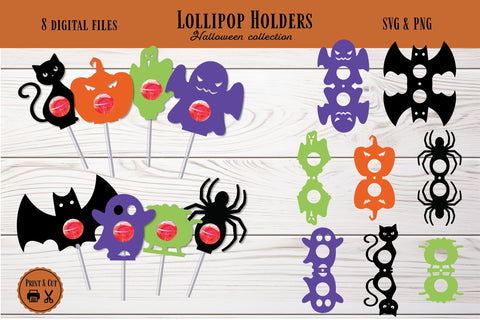 Halloween Lollipop holders SVG & PNG | Halloween Sucker holder SVG ElenDesigns 