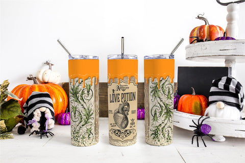 Halloween Magic Potion Tumbler Wrap 20 Oz Skinny Tumbler Sublimation OrangeBrushStudio 