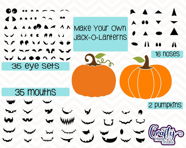 Halloween - Make Your Own Jack-O-Lantern Bundle SVG Crafty Mama Studios 
