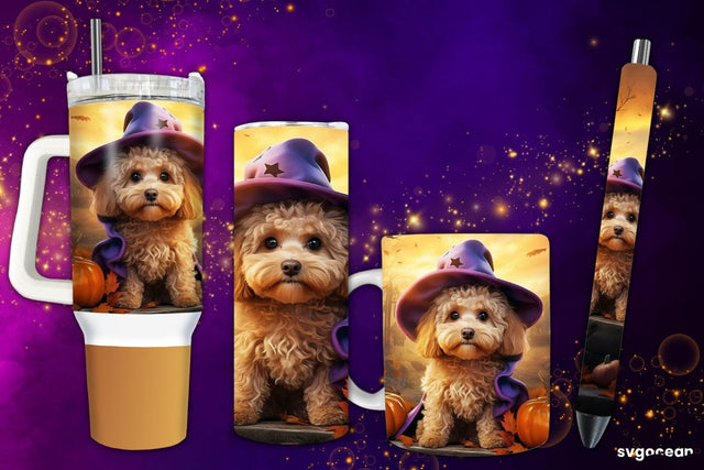 Halloween Maltipu Wrap Bundle | Tumbler | Mug | Pen Sublimation SvgOcean 