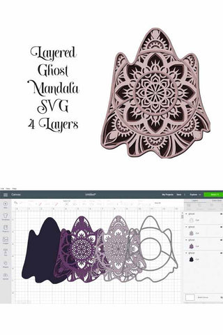 Halloween Mandala Bundle SVG - 5 Layered Mandala Designs SVG Digital Honeybee 