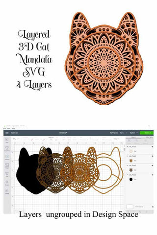 Halloween Mandala Bundle SVG - 5 Layered Mandala Designs SVG Digital Honeybee 