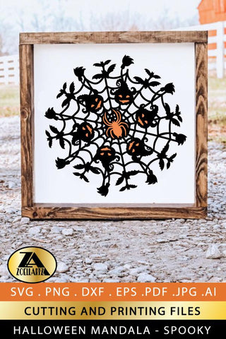 Halloween Mandala SVG PNG EPS DXF Halloween SVG for Cricut SVG zoellartz 