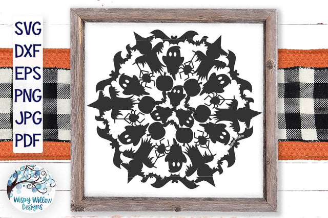 Halloween Mandala SVG SVG Wispy Willow Designs 
