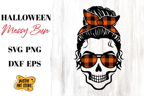 Halloween Messy Bun mini SVG Bundle. SVG Yustaf Art Store 