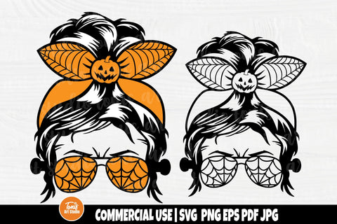 Halloween Messy Bun SVG - Halloween Mom Svg - Momster Svg - Messy Bun Hair - Cut Files - Cricut - Silhouette SVG TonisArtStudio 