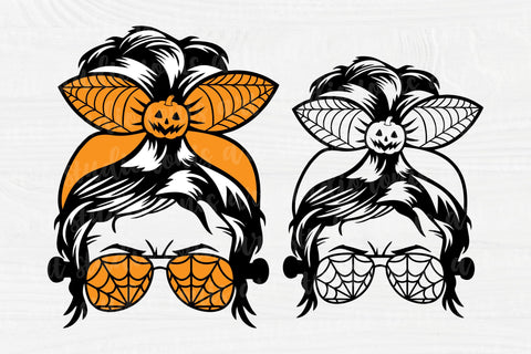 Halloween Messy Bun SVG - Halloween Mom Svg - Momster Svg - Messy Bun Hair - Cut Files - Cricut - Silhouette SVG TonisArtStudio 