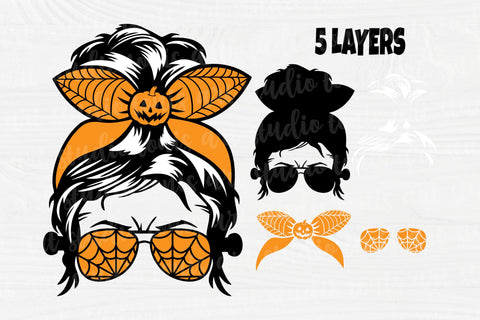 Halloween Messy Bun SVG - Halloween Mom Svg - Momster Svg - Messy Bun Hair - Cut Files - Cricut - Silhouette SVG TonisArtStudio 