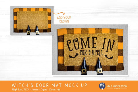 Halloween Mock up - Witch's Door Mat Mock Up Photo Mae Middleton Studio 