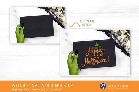Halloween Mock up | Witch's Invitation Mock Up Photo Mae Middleton Studio 