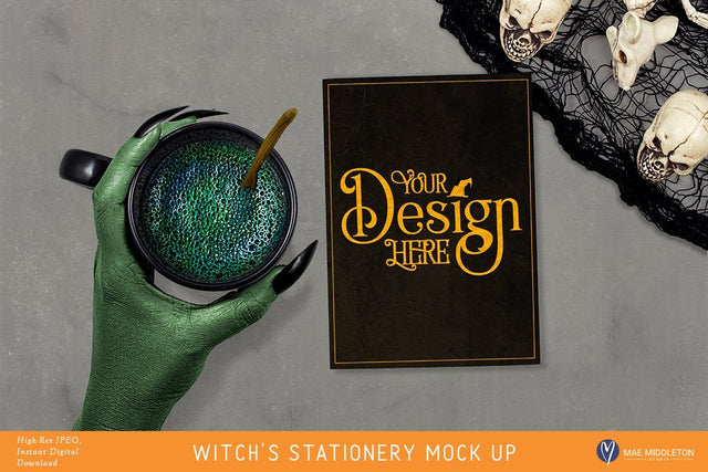 Halloween Mock up | Witch's Stationery Mock Up Photo Mae Middleton Studio 