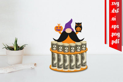 Halloween Money Cake Holder Paper Cut SVG zafrans studio 