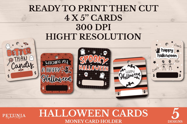 Halloween Money Card Bundle | Happy Halloween Printable SVG Petunia Digital Design 