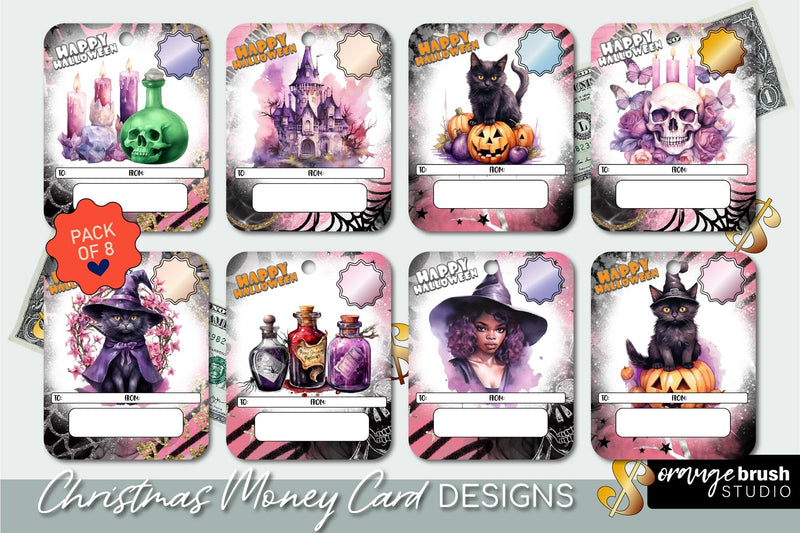 Halloween Money Card Bundle - Printable Designs Sublimation OrangeBrushStudio 