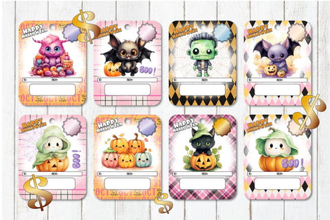 Halloween Money Card Bundle, Printable PNG Designs Sublimation OrangeBrushStudio 