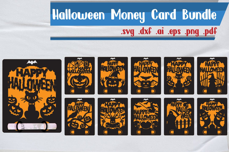 Halloween Money Card Bundle SVG zafrans studio 