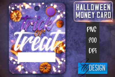 Halloween Money Card PNG Design | Halloween Money Holder | Pumpkin PNG SVG Fly Design 