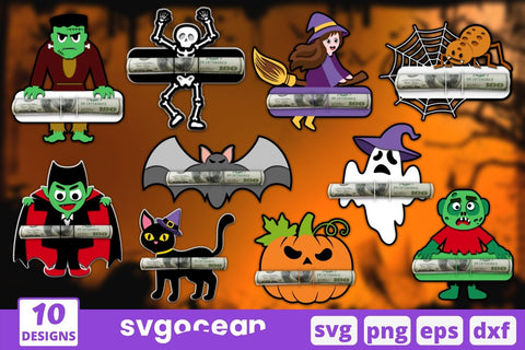 Halloween Money Holder Card Svg Bundle SVG SvgOcean 