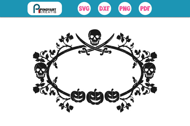 Halloween Monogram Frame Svg SVG Pinoyart Kreatib 