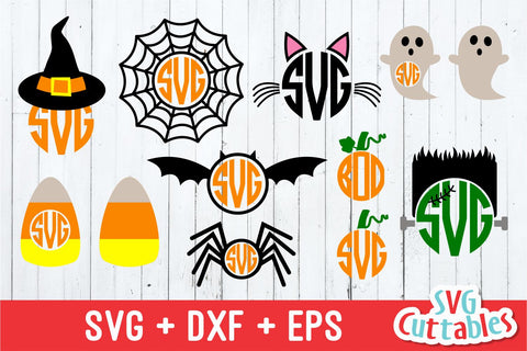 Halloween Monogram Frames SVG Svg Cuttables 