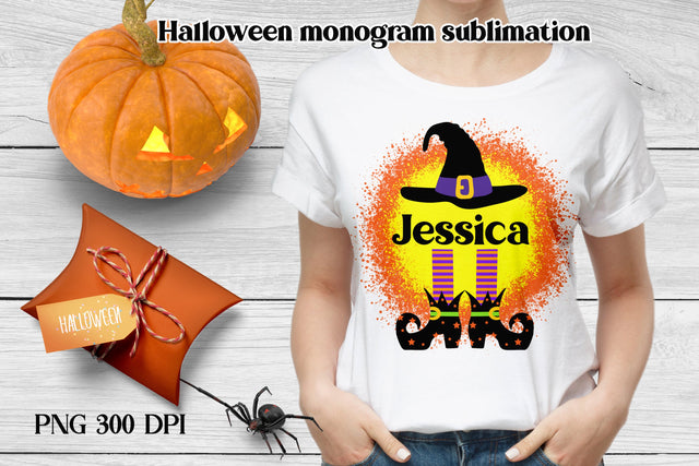 Halloween monogram sublimation | Halloween witch Sublimation Svetana Studio 