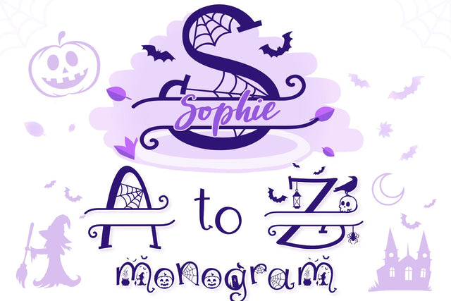 Halloween Monogram SVG Alphabet SVG Feya's Fonts and Crafts 